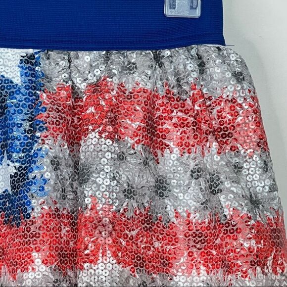 Justice Red white and blue Flag Sequins Skort NWT - Picture 4 of 13